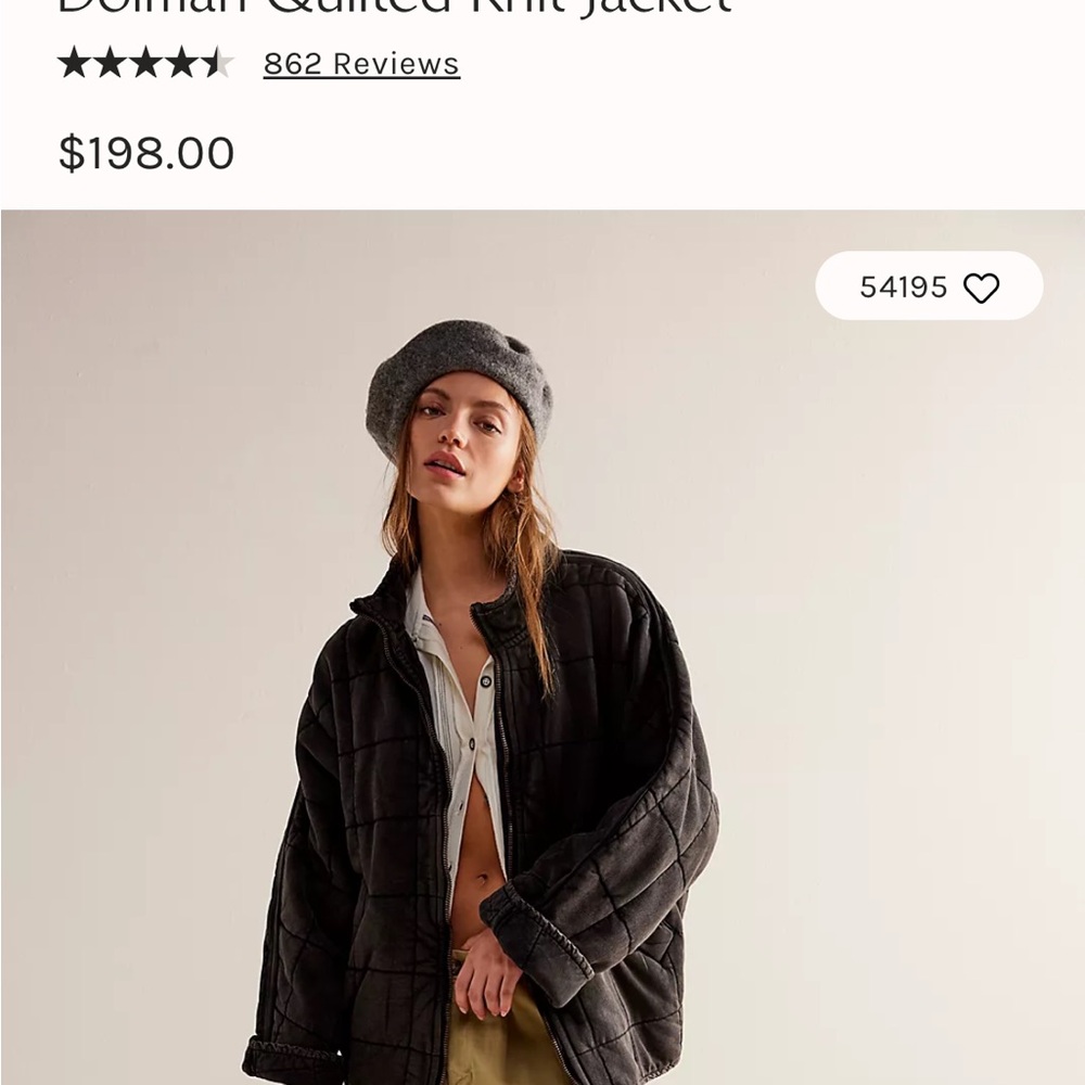 Free People Black Quilted Puffer Jacket